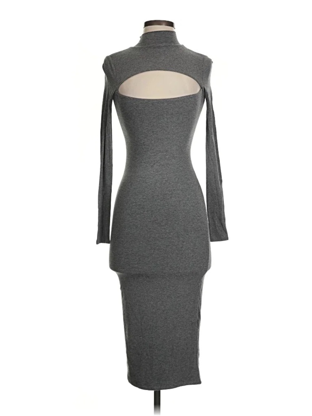 NWT Bar III Charcoal Grey Cutout Long Sleeve Midi Dress